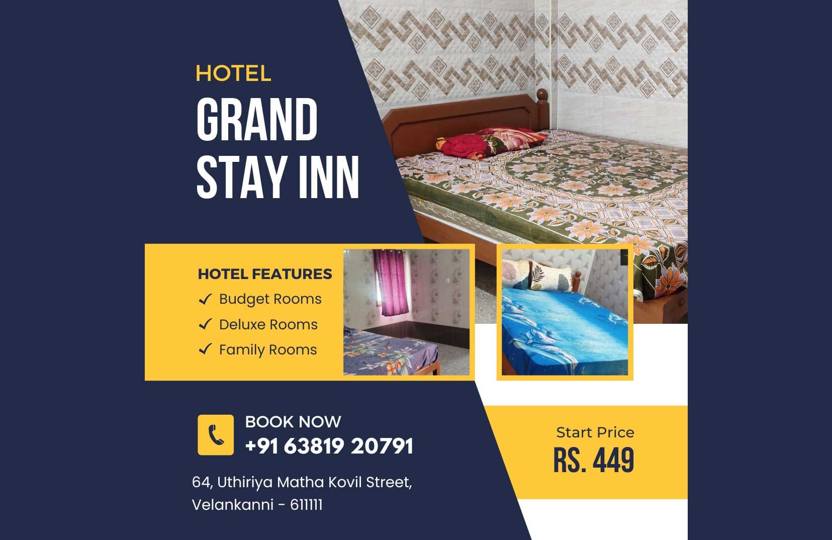 hotel grand stay inn velankanni rooms